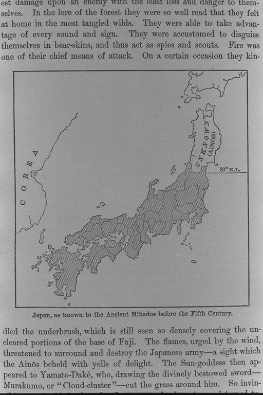５世紀以前の古代のミカドの知っていた日本 日本略史 の中の歴史地図帳より Japan As Known To The Ancient Mikados Before The Fifth Century From The Series Of Historical Maps In The Nihon Riyaku Shi