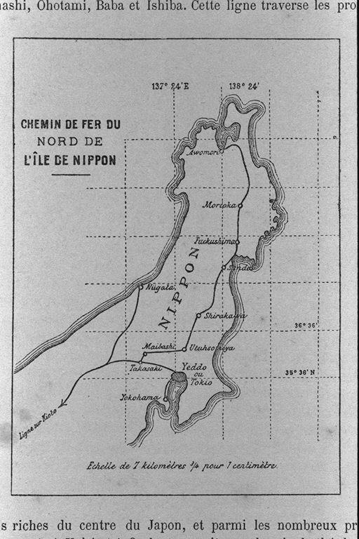 日本の島 本州 の北の鉄道網 地図