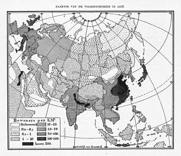 アジア人口密度小地図